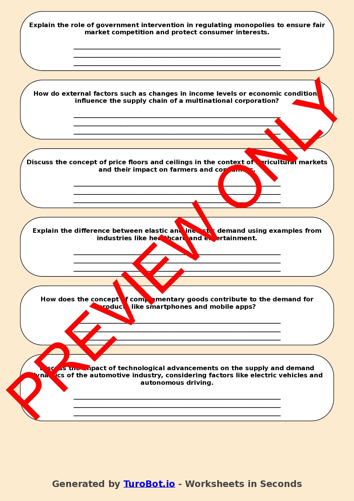 Economics - Year 10 - Supply and Demand