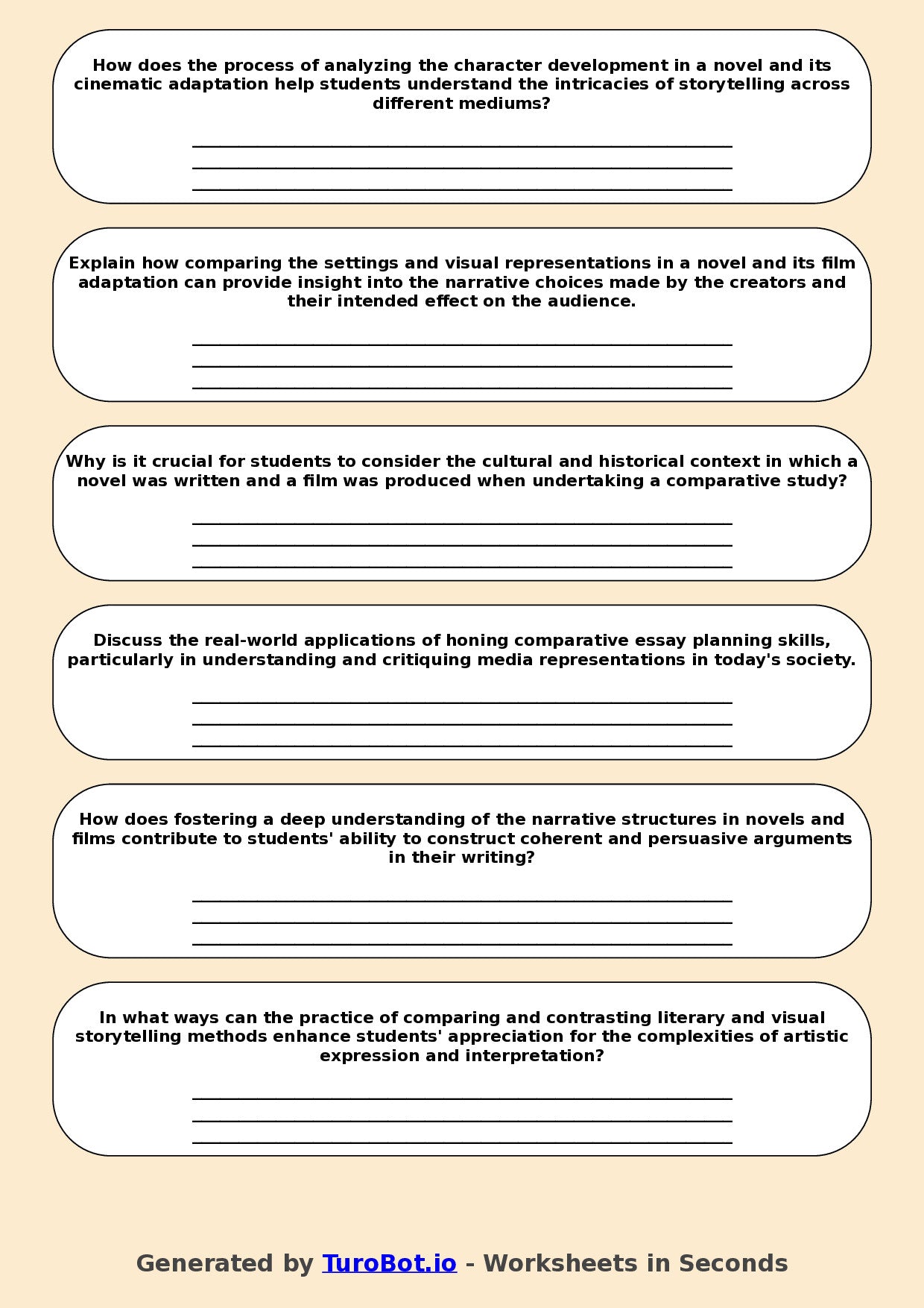 English - Year 11 - Comparative Essay