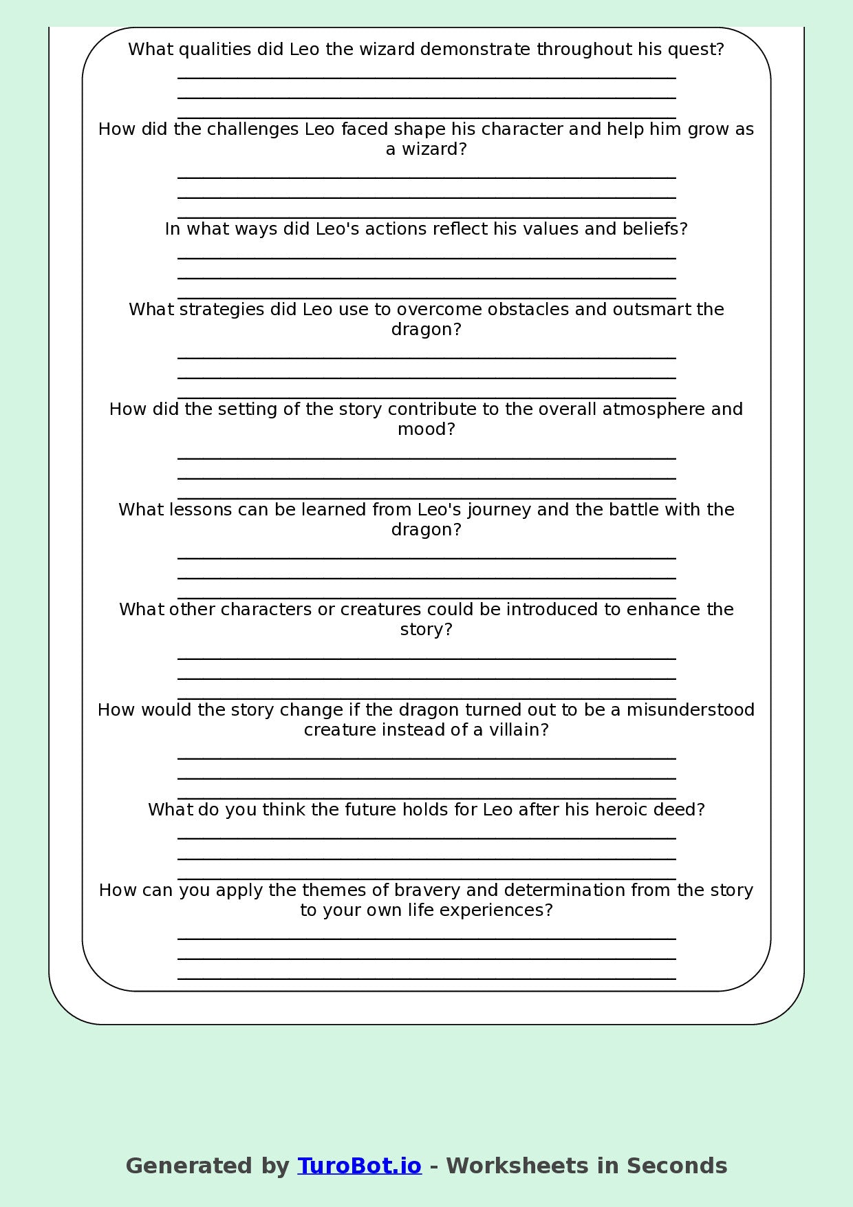 English - Year 5 - Magic Quest Comprehension