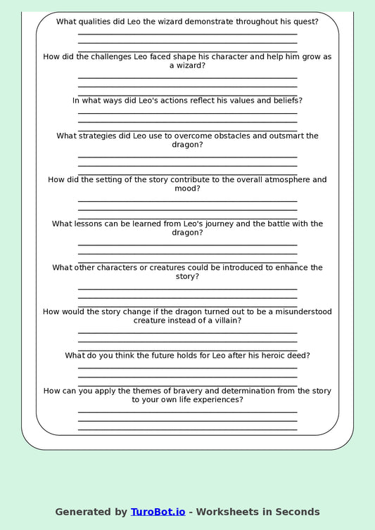 English - Year 5 - Magic Quest Comprehension