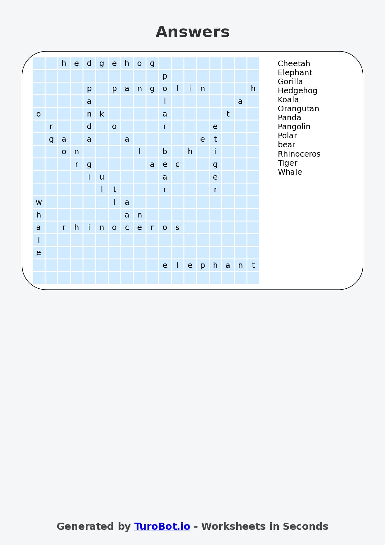 General Knowledge - Year 5 - Find a Word - Endangered Animals – Free Find a Word Worksheet
