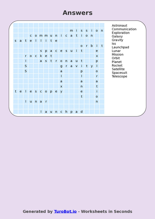 General Knowledge - Year 7 - Find a Word - Space Technology – Free Find a Word Worksheet