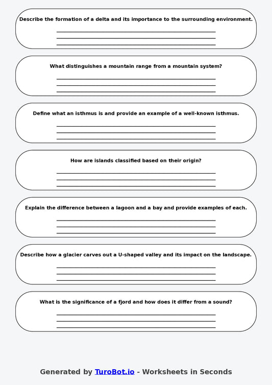 Geography - Year 8 - Landforms and Features