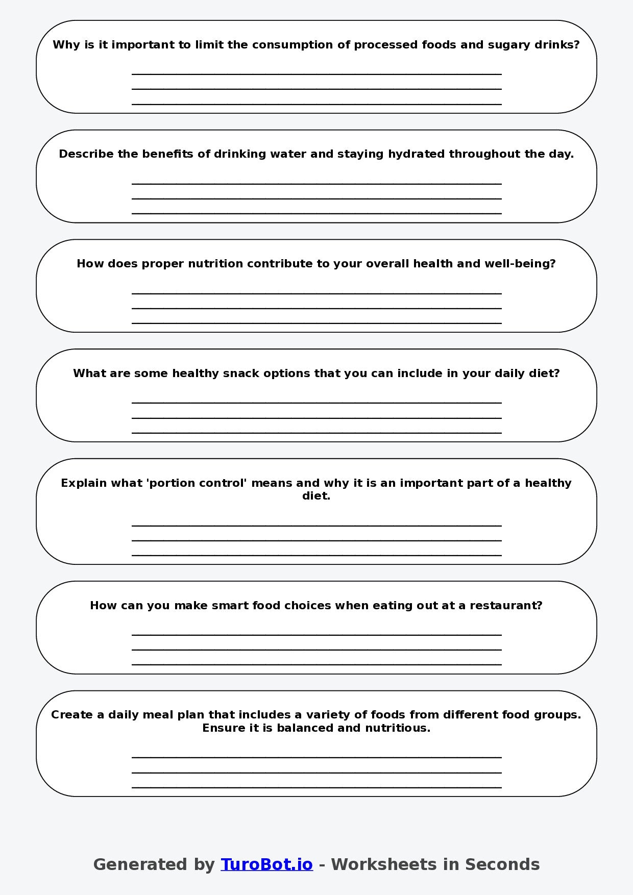 Health - Year 5 - Nutrition Basics