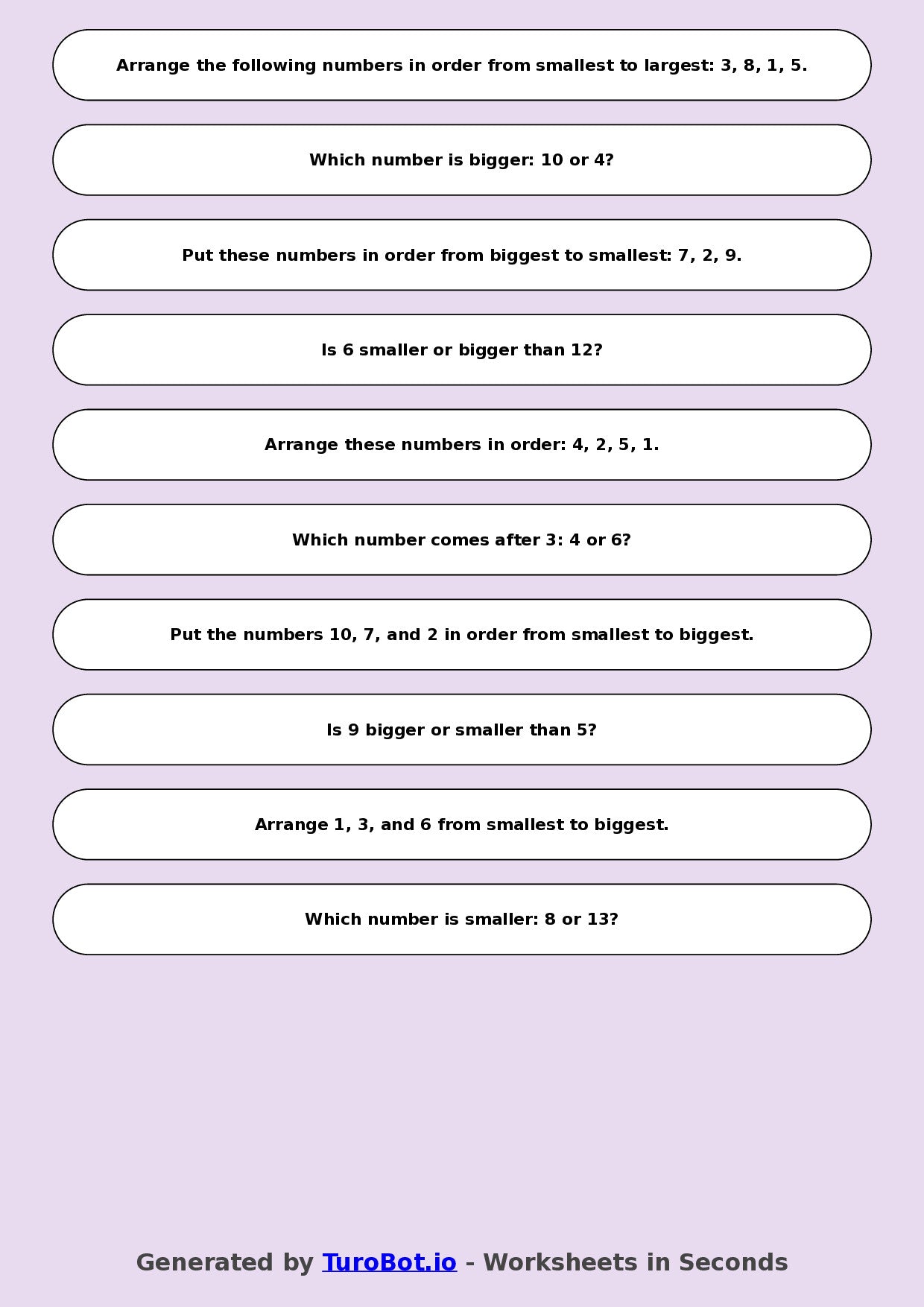 Math - Year 2 - Ordering Numbers