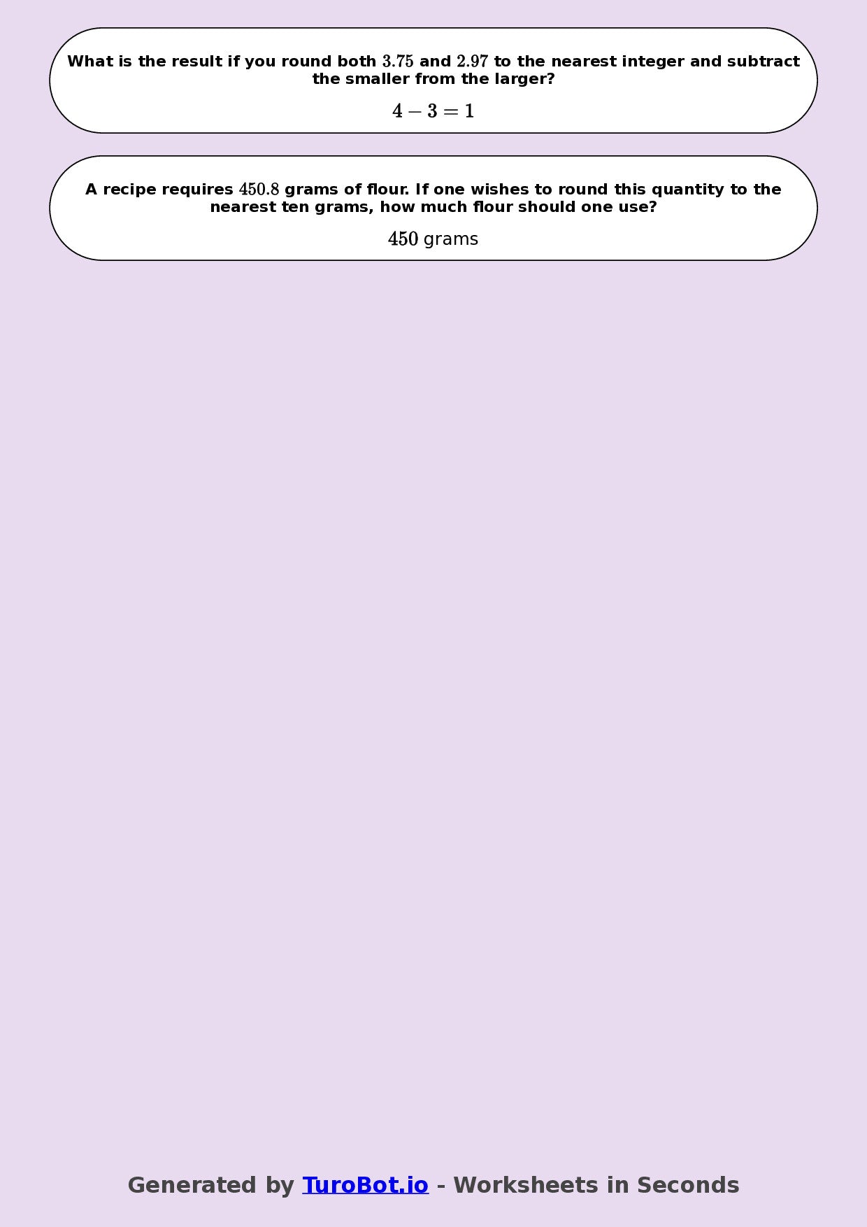 Year 8 Math Worksheet – Estimation and Rounding