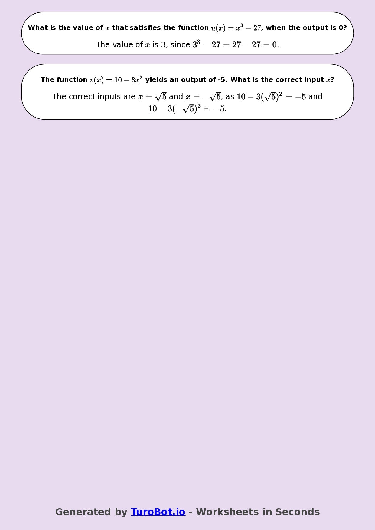 Year 8 Math Multiple Choice Worksheet – Function Machines 2