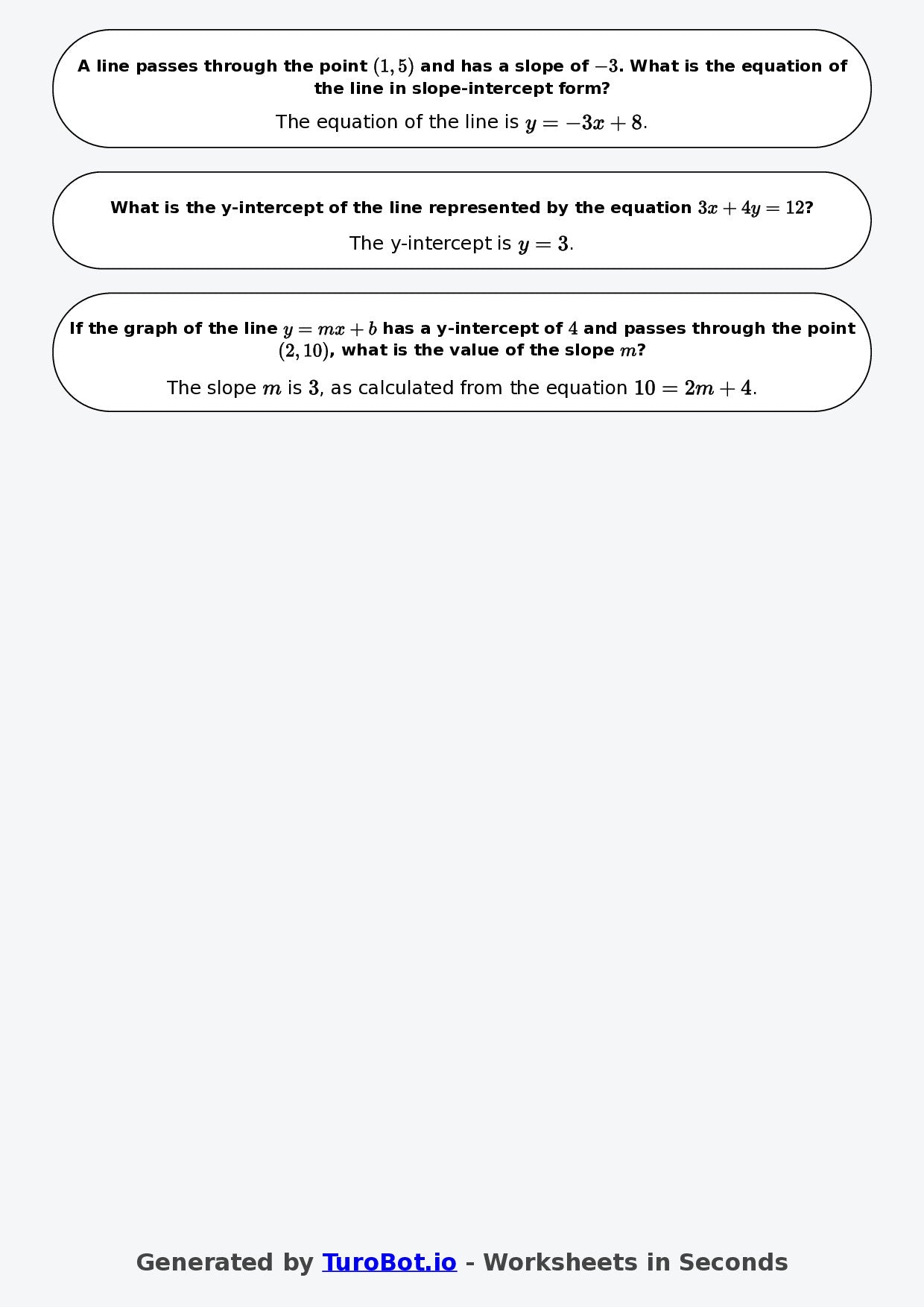 Year 9 Math Multiple Choice Worksheet – Coordinates and Linear Graphs 2