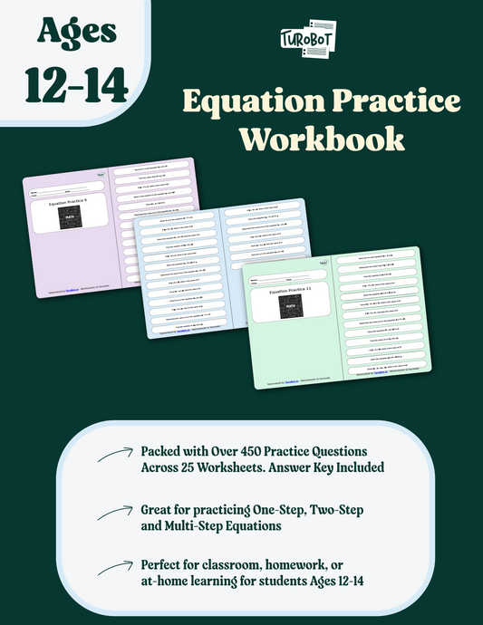 Maths - Equation Practice Workbook for Ages 12-14
