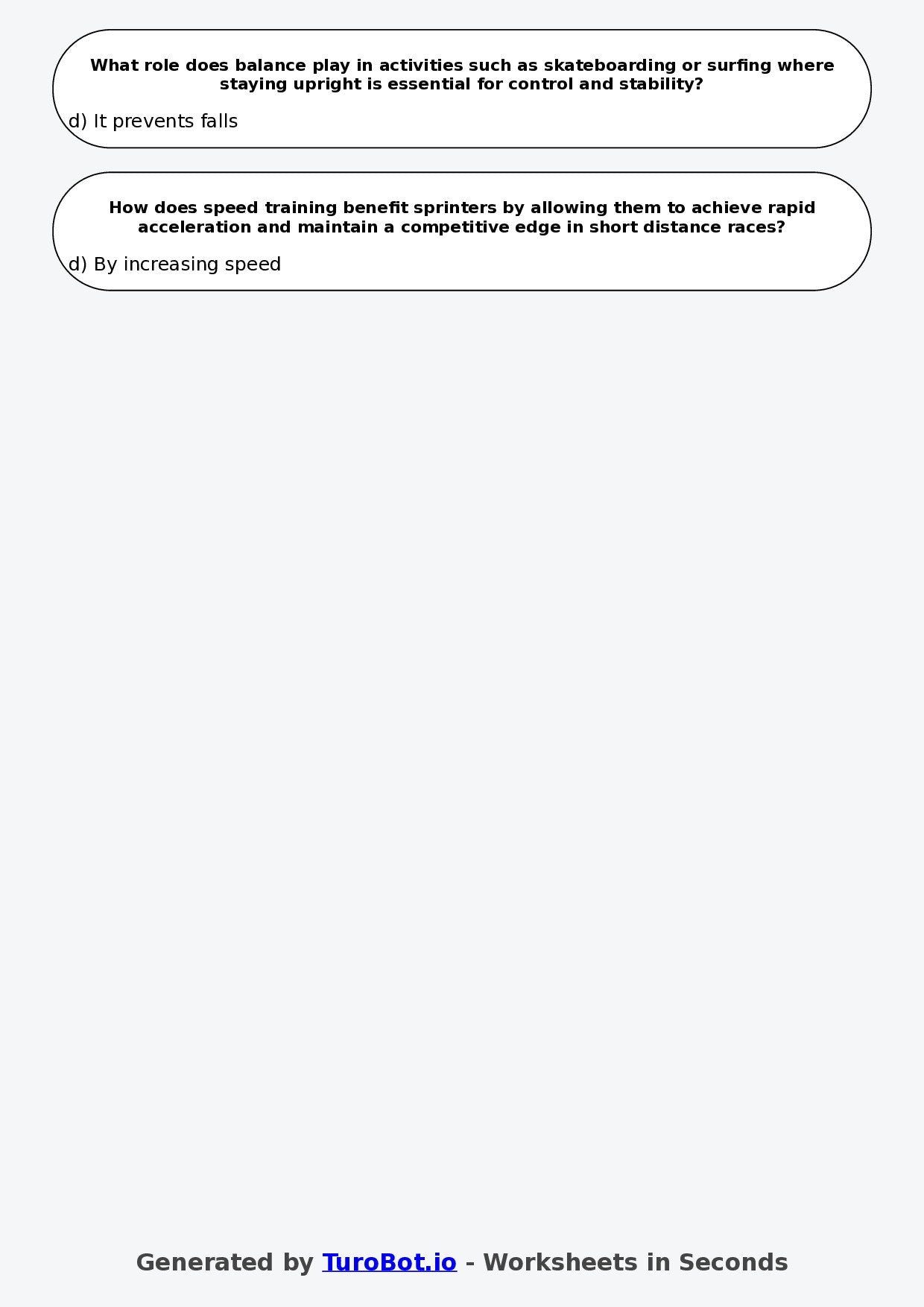 Year 8 PDHPE Multiple Choice Worksheet – Components of Fitness