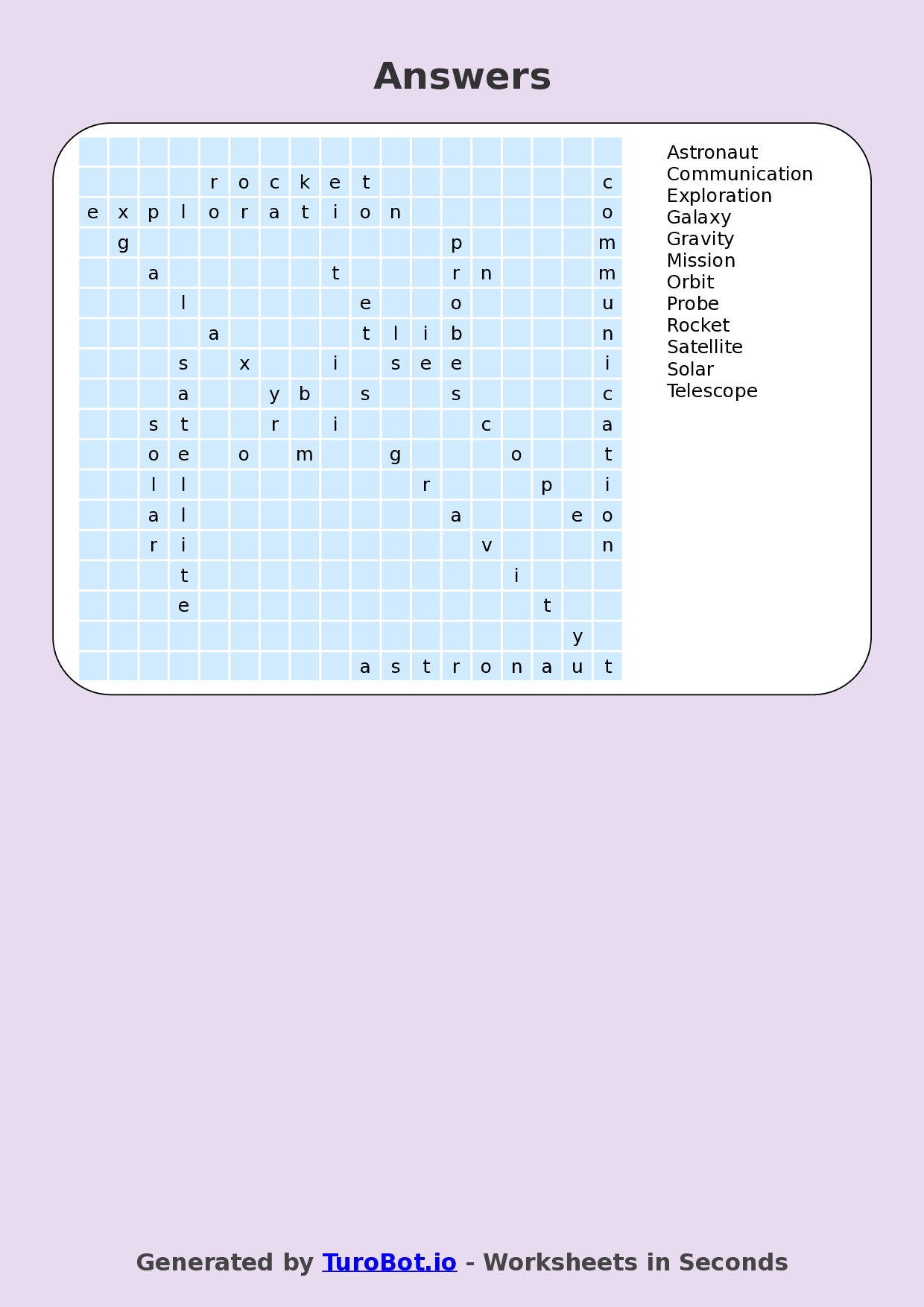 Science - Year 6 - Find a Word - Space Technology – Free Find a Word Worksheet