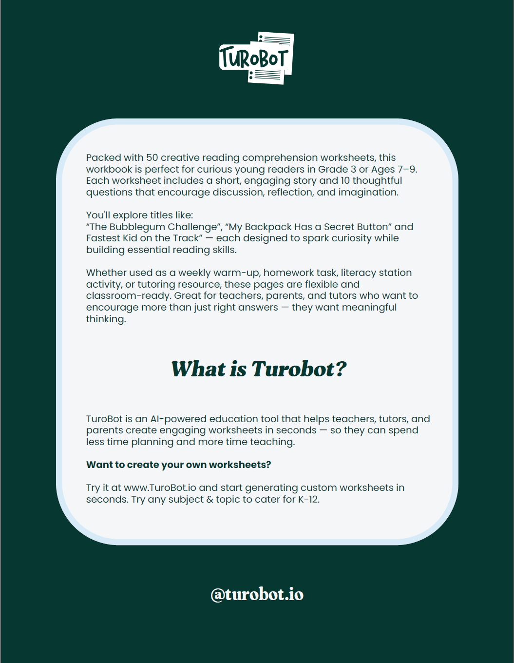 Reading Comprehension Workbook for Kids Ages 7–9