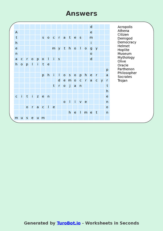Vocabulary - Year 6 - Find a Word - Ancient Greece – Free Find a Word Worksheet