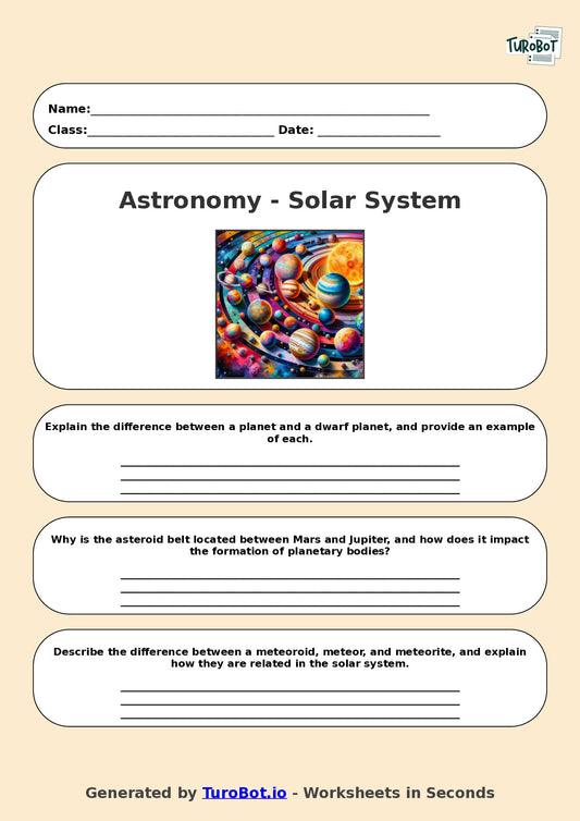 Astronomy - Year 7 - Solar System