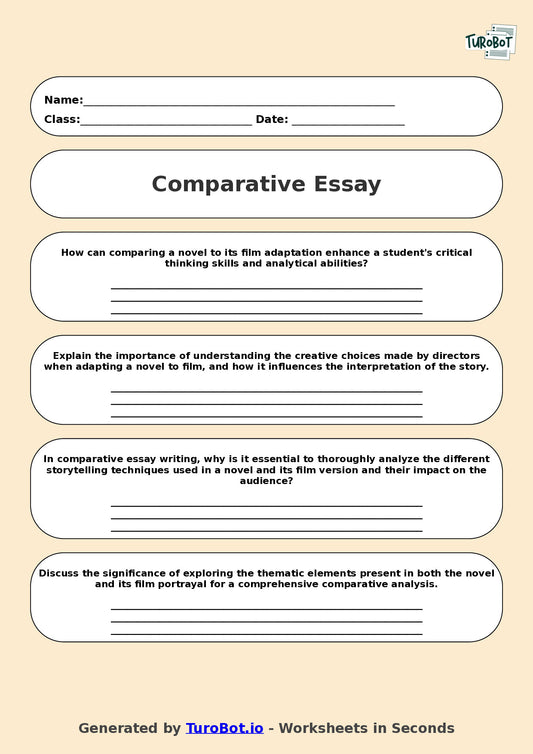 English - Year 11 - Comparative Essay