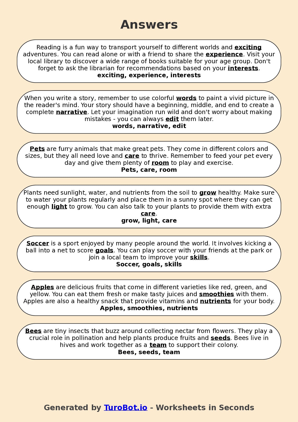 Year 2 English Fill in the Blanks Worksheet – Common Sight Words