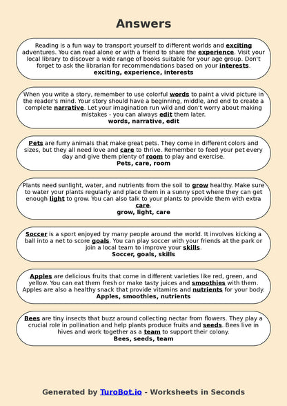 Year 2 English Fill in the Blanks Worksheet – Common Sight Words