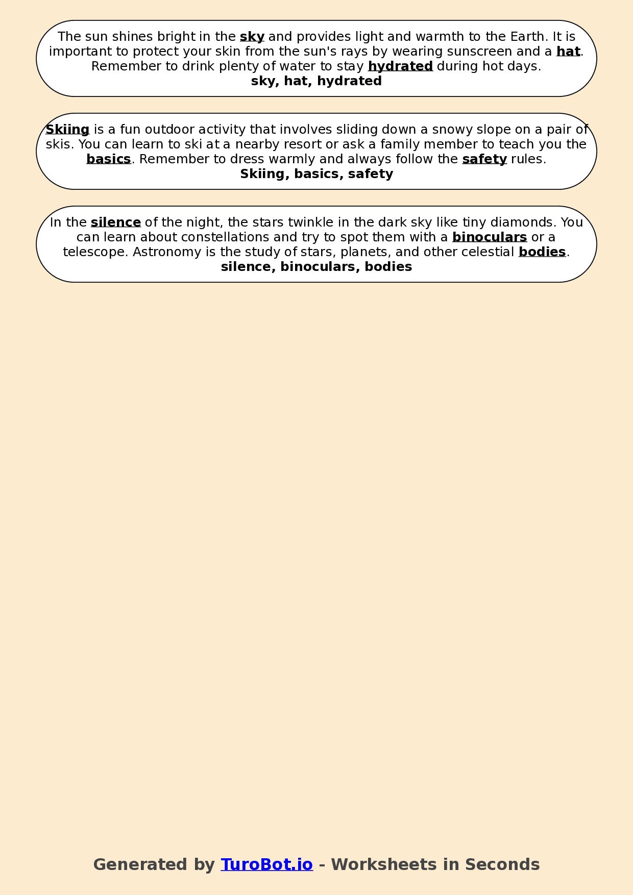 Year 2 English Fill in the Blanks Worksheet – Common Sight Words