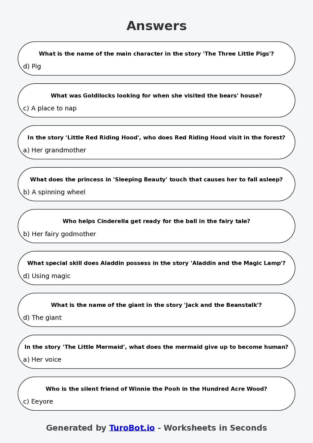 Year 3 English Multiple Choice Worksheet – Understanding Characters in Stories