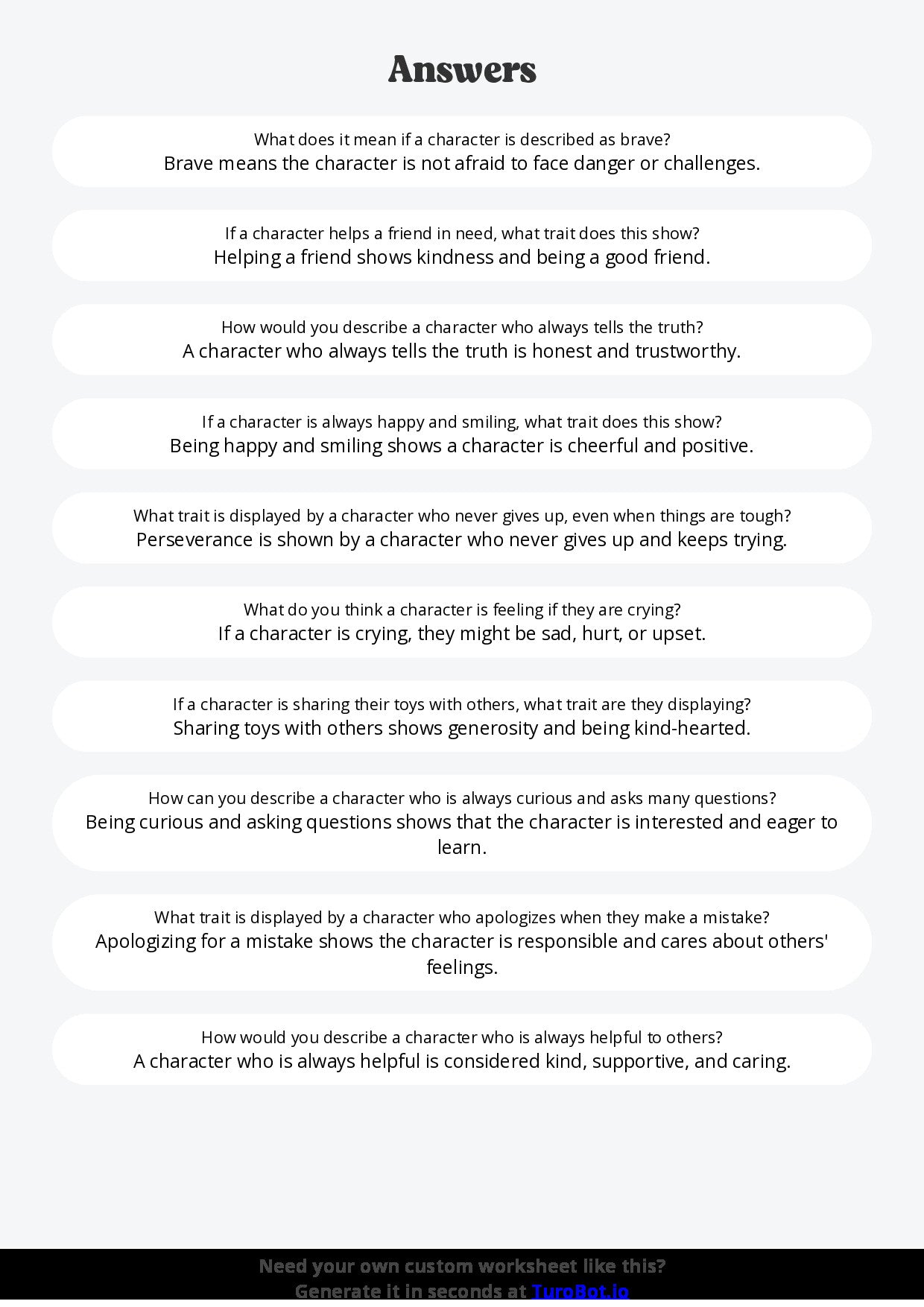 Free Worksheet - Year 3 English Understanding Characters and Feelings Short Answer Response