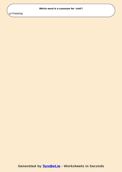 Year 4 English Multiple Choice Worksheet – Understanding Synonyms and Antonyms