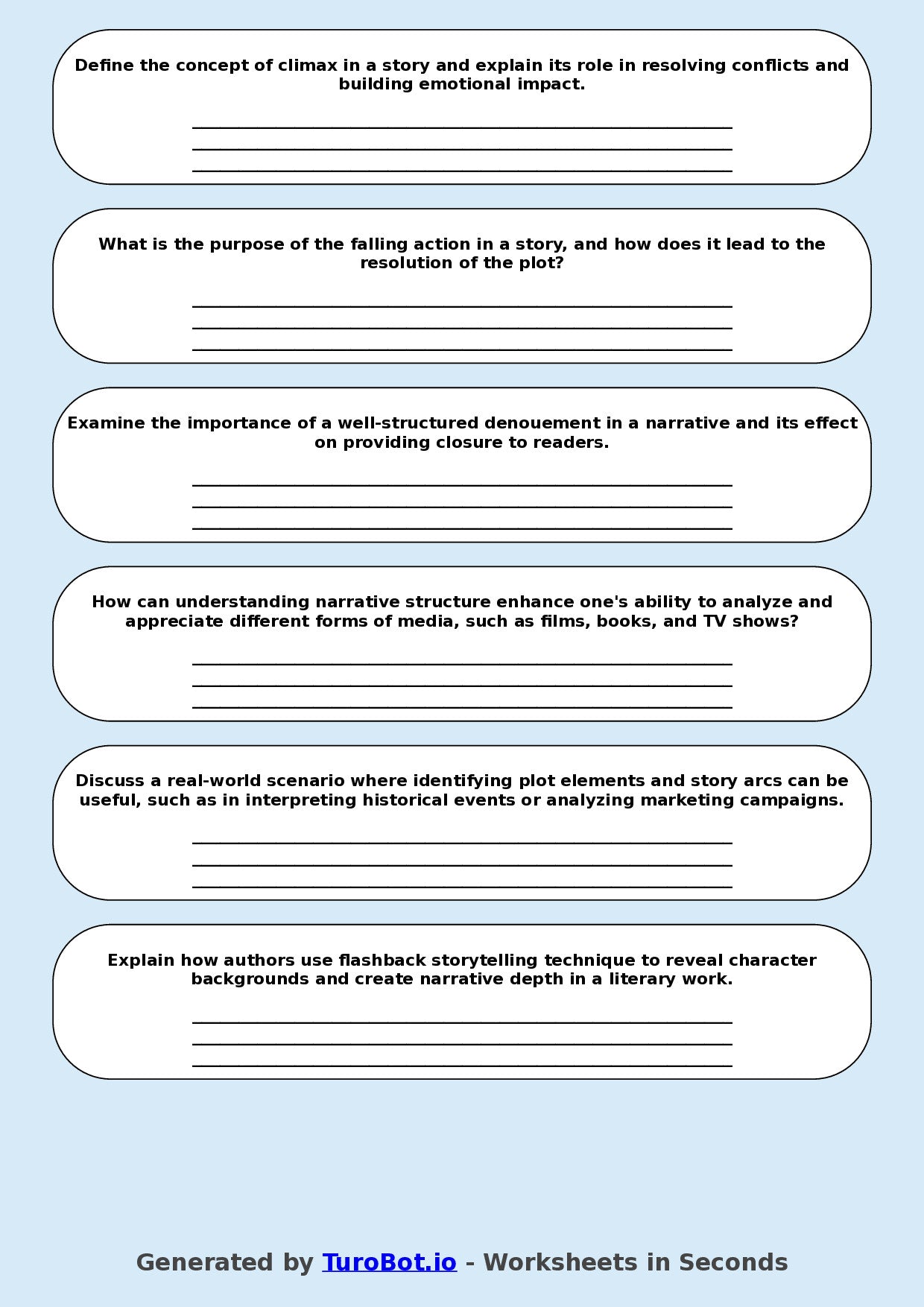 English - Year 8 Worksheet: Narrative Structure