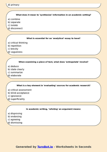 English - Year 9 Worksheet: Vocabulary Building
