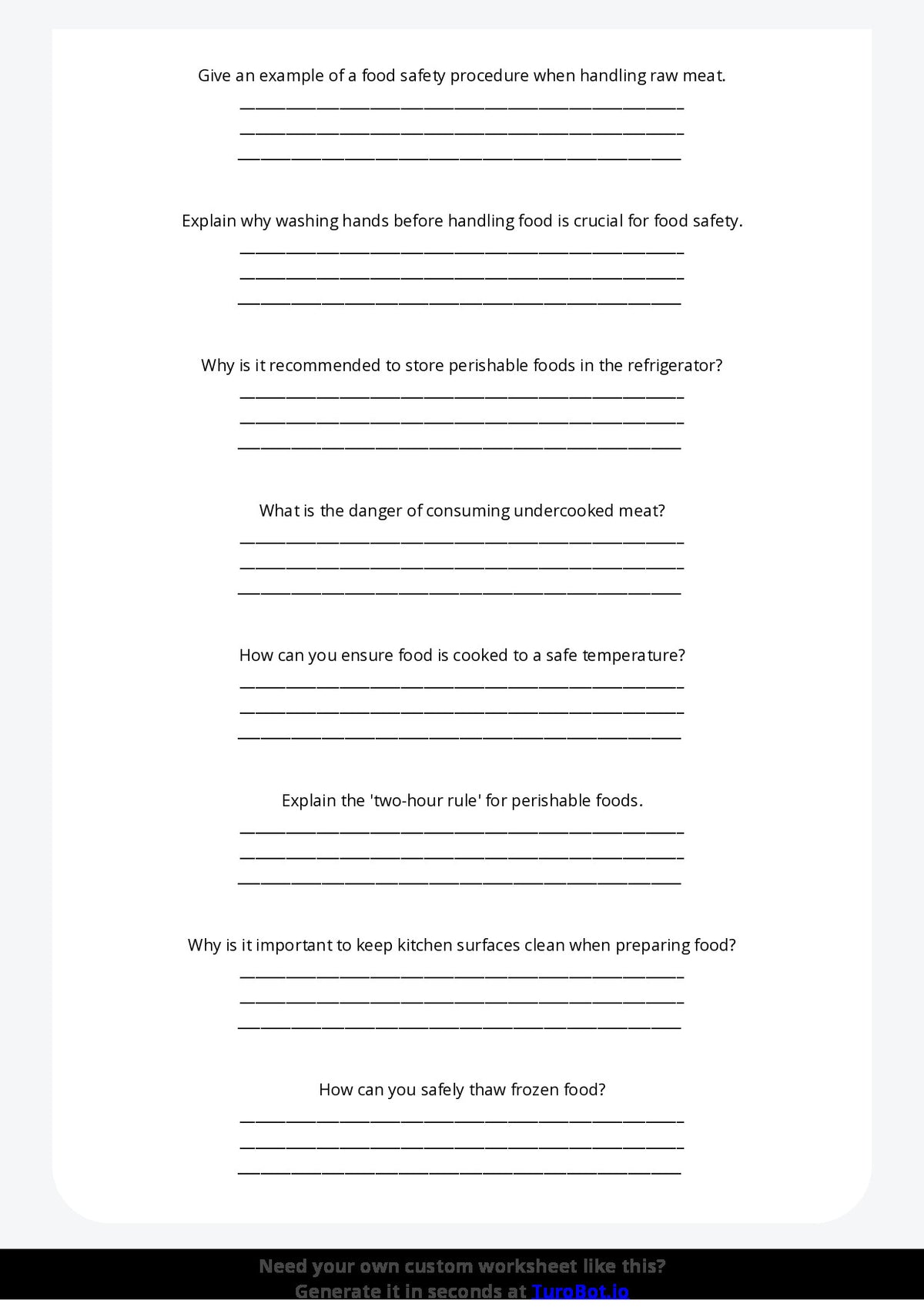 Food Technology Worksheet.pdf Free Worksheet - Year 6 Food Technology Understanding Food Safety Proc ...