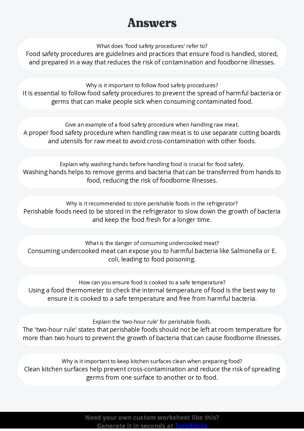 Food Technology Worksheet.pdf Free Worksheet - Year 6 Food Technology Understanding Food Safety Proc ...