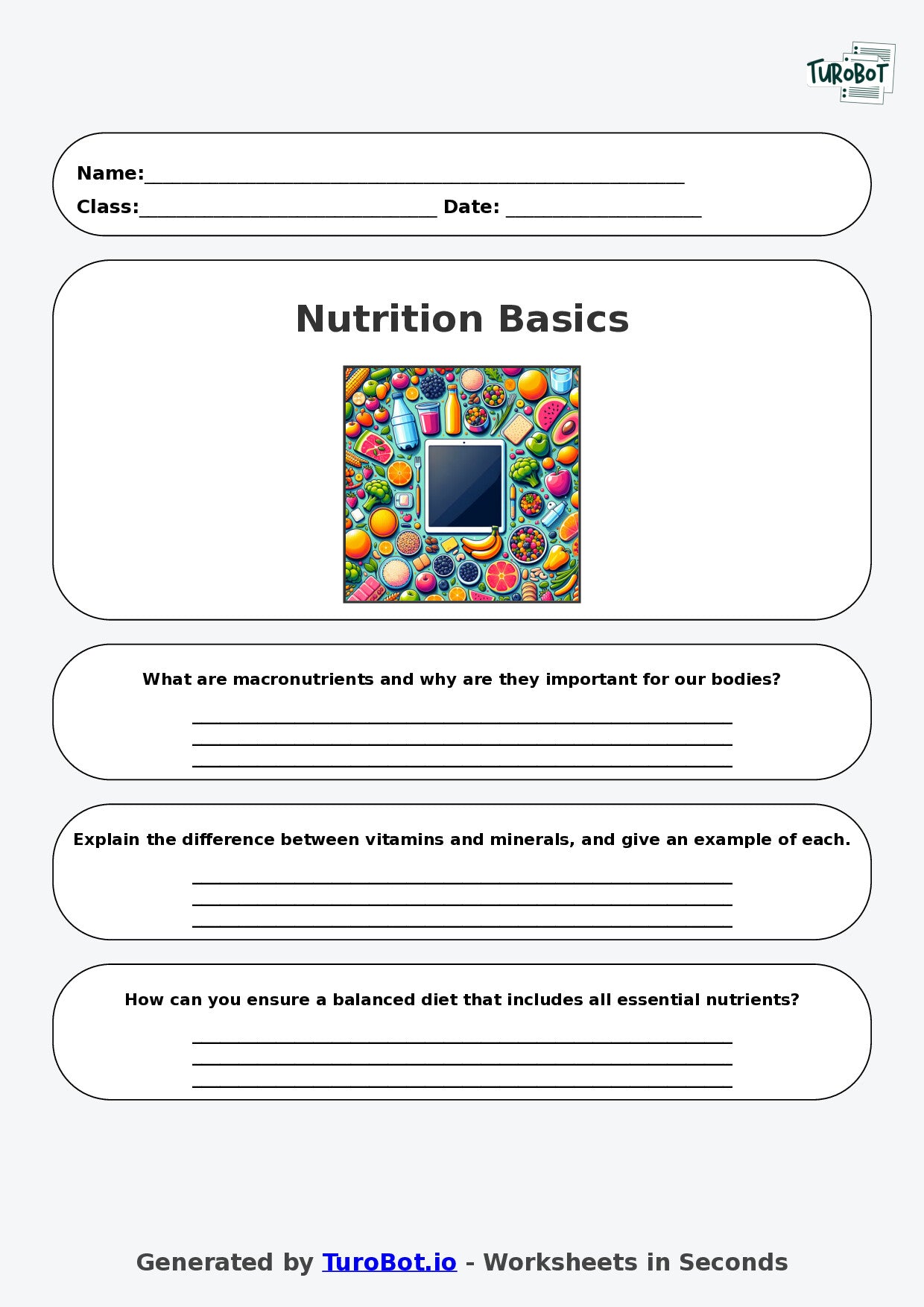 Health - Year 5 - Nutrition Basics