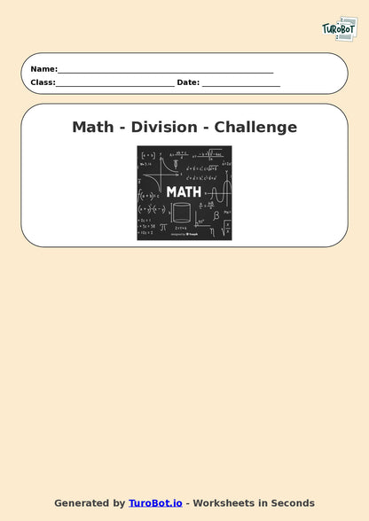 Math - Division - Year 3 - Challenge Long Division with Remainders