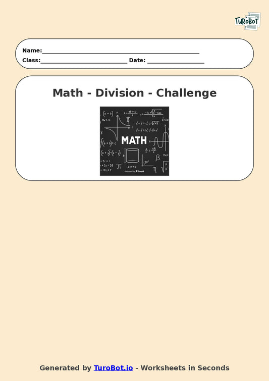 Math - Division - Year 3 - Challenge Long Division with Remainders