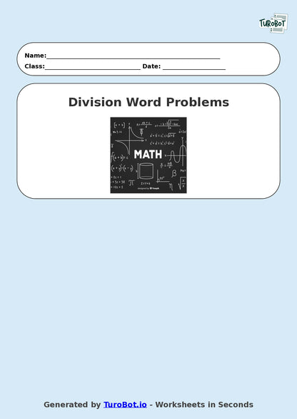 Math - Division - Year 3 - Word Problems Sharing Equally