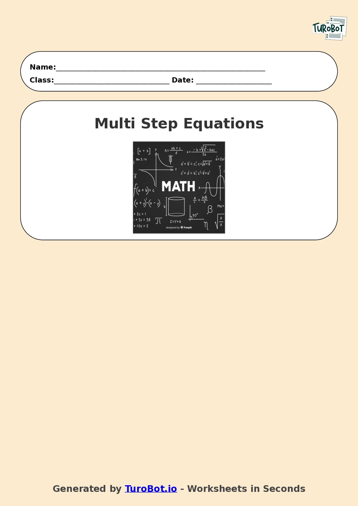 Math - Multi Step Equations Exercise 7 - Year 7 - Exercise 7
