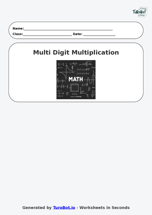 Math - Multiplication - Year 3 - Challenge Multi Digit Multiplication