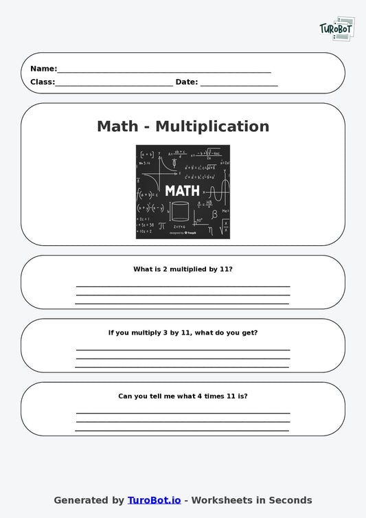 Math - Multiplication - Year 3 - Multiply by 11