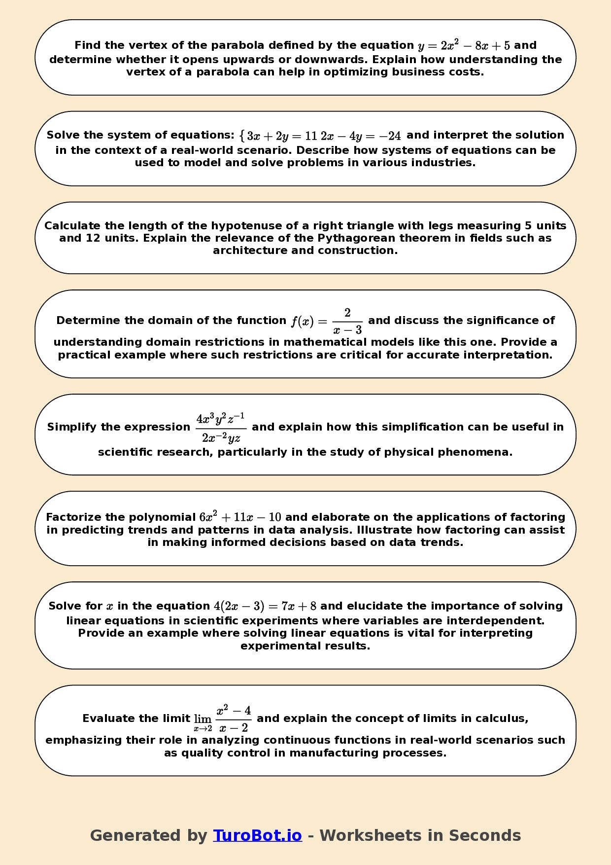 Math - Year 11 - Pre-calculus