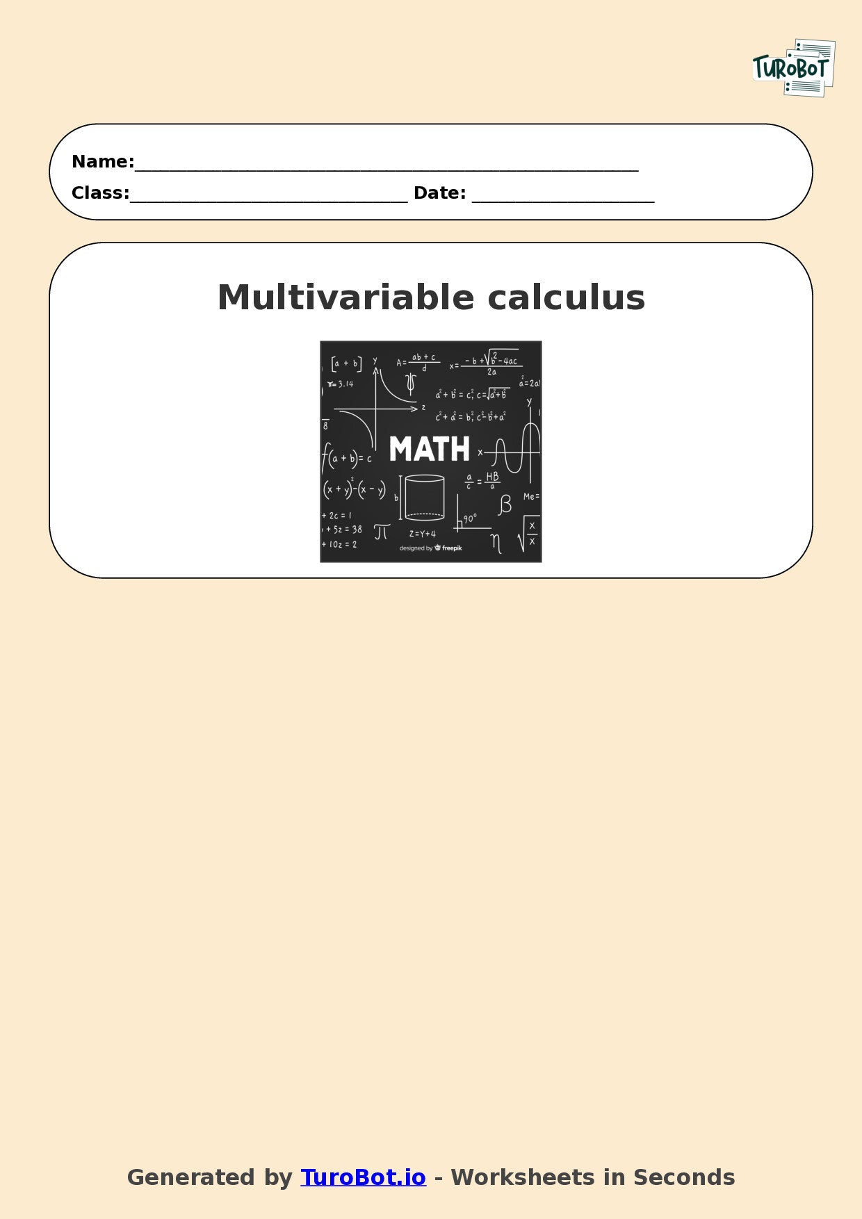 Math - Year 12 - Multivariable calculus