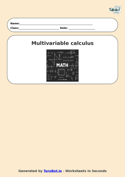 Math - Year 12 - Multivariable calculus