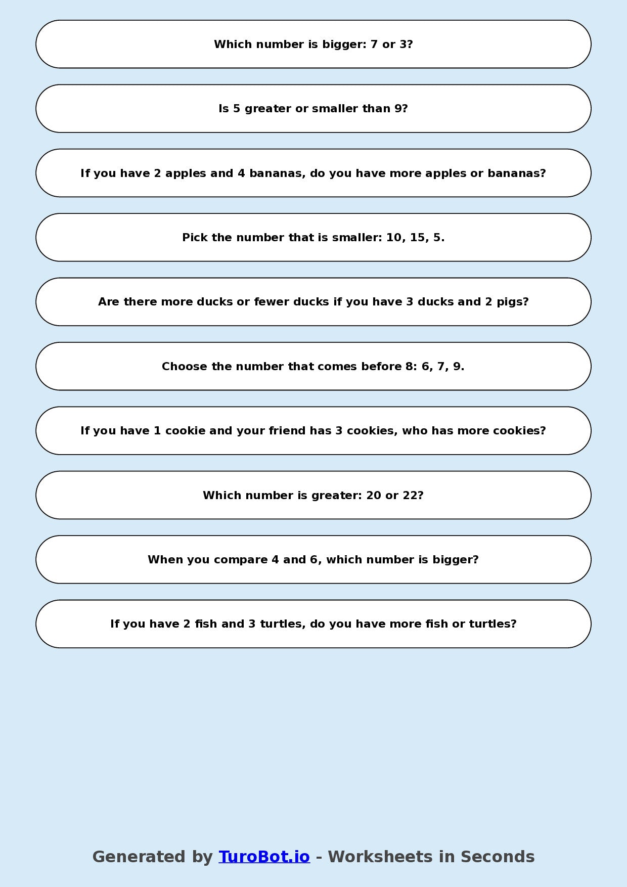 Math - Year 2 - Comparing Numbers