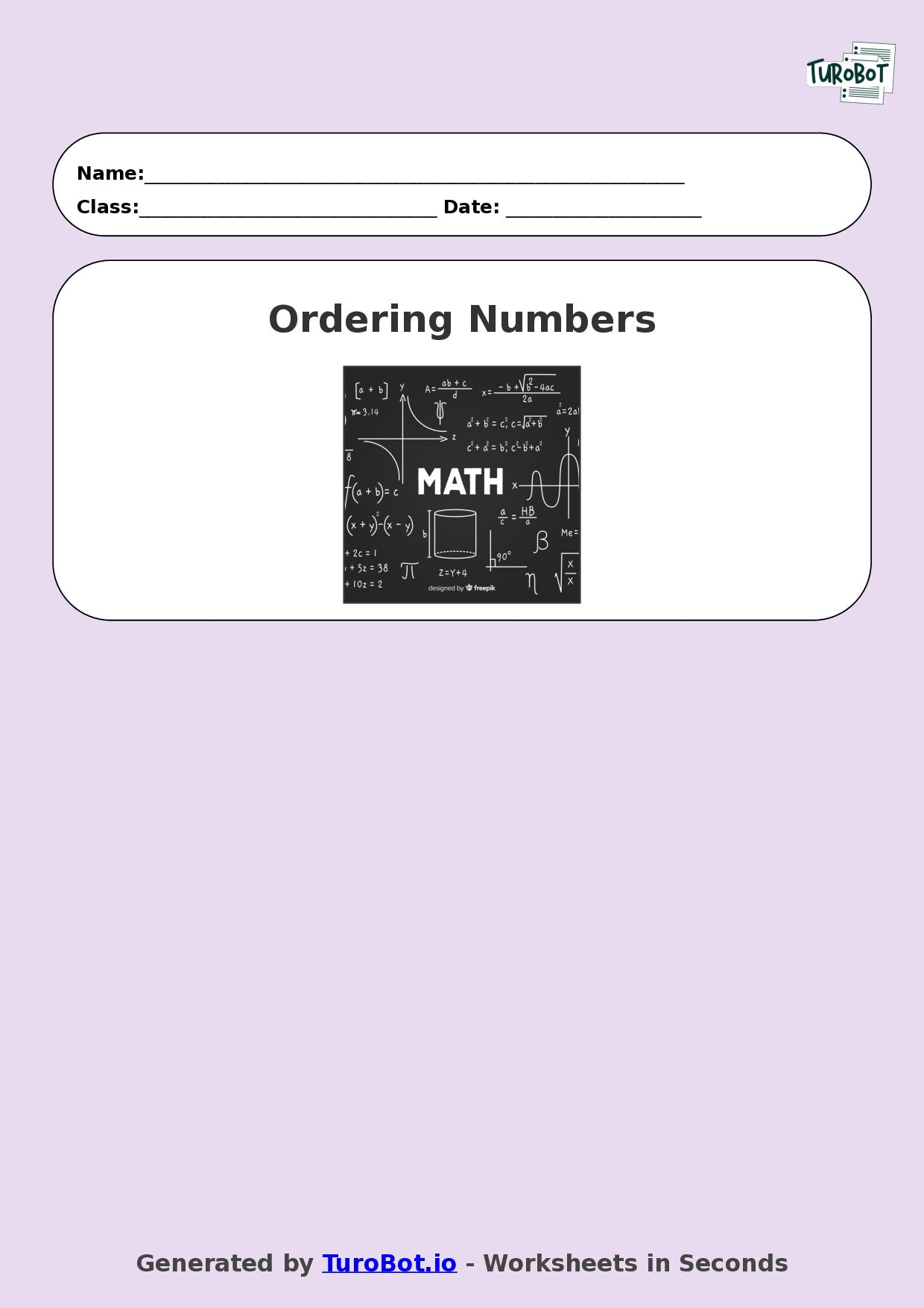 Math - Year 2 - Ordering Numbers