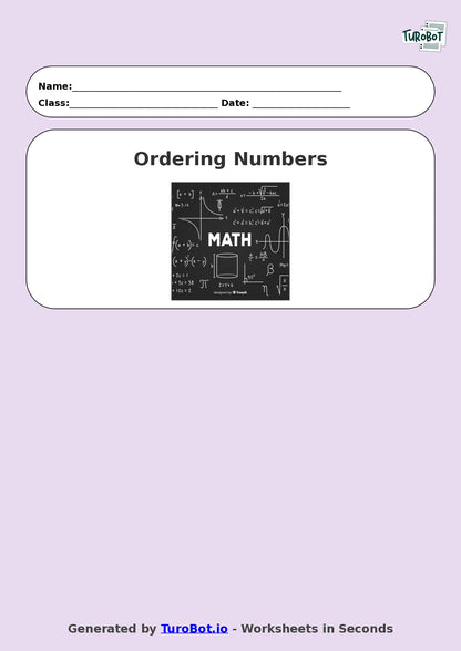 Math - Year 2 - Ordering Numbers