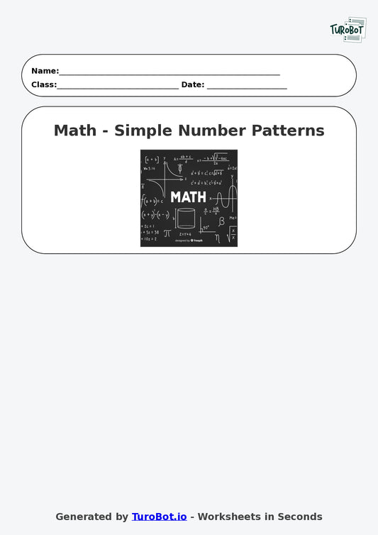 Math - Year 2 - Simple Number Patterns