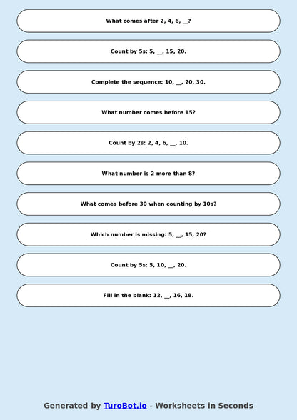 Math - Year 2 - Skip Counting by 2s, 5s, 10s