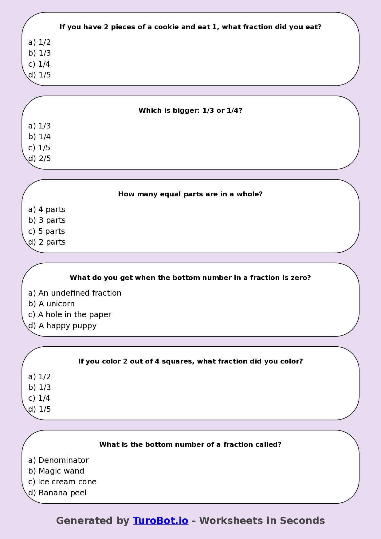 Math - Year 3 - Fractions Basics