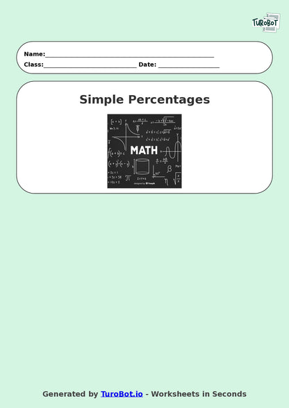 Math - Year 5 - Simple Percentages (word form)