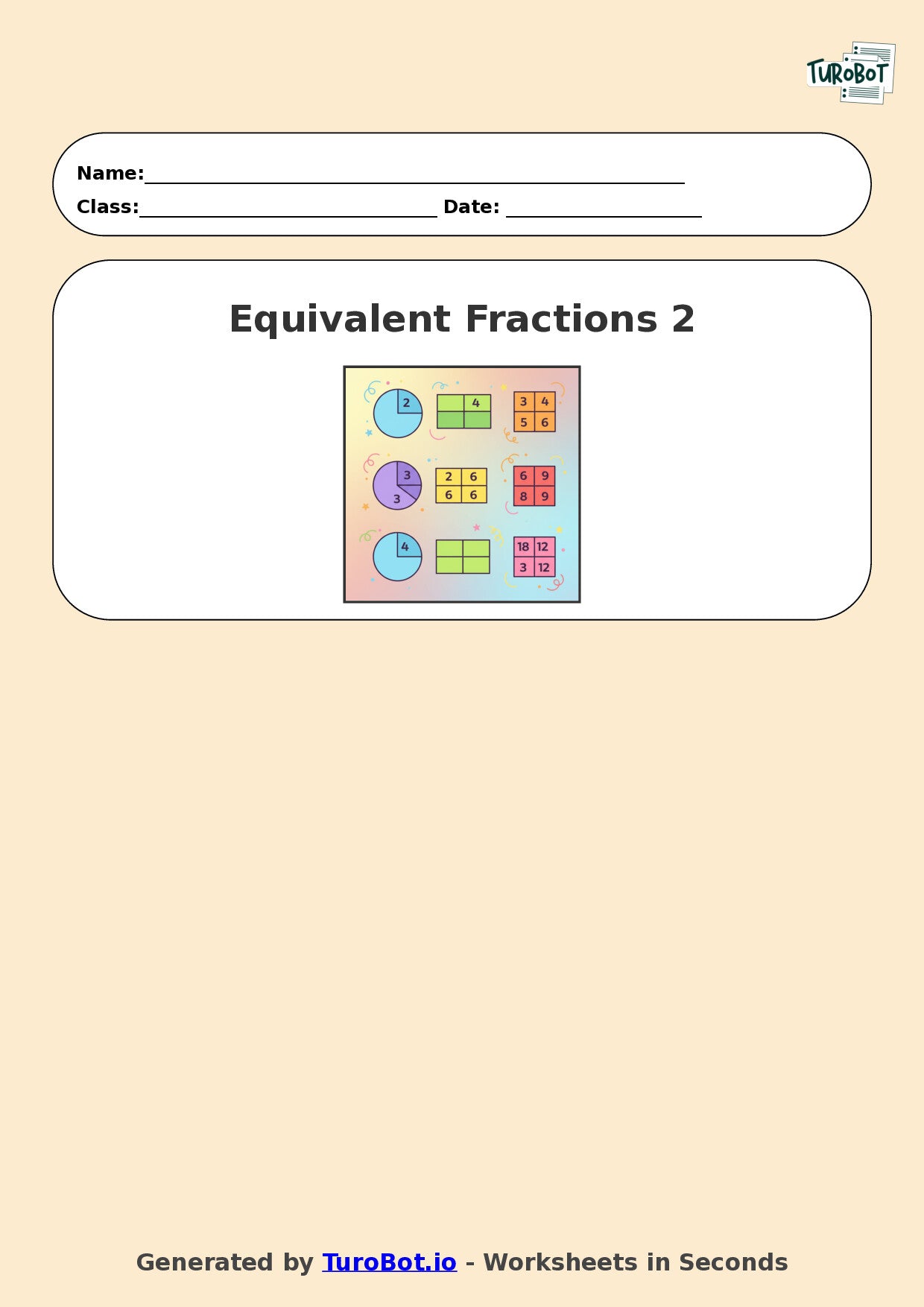 Year 6 Math Worksheet – Equivalent Fractions 2