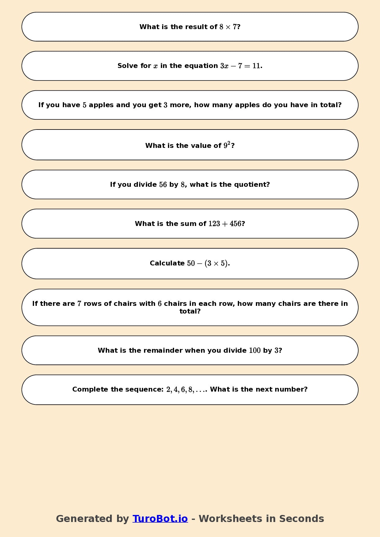 Year 6 Math Worksheet – Mixed Integer Operations