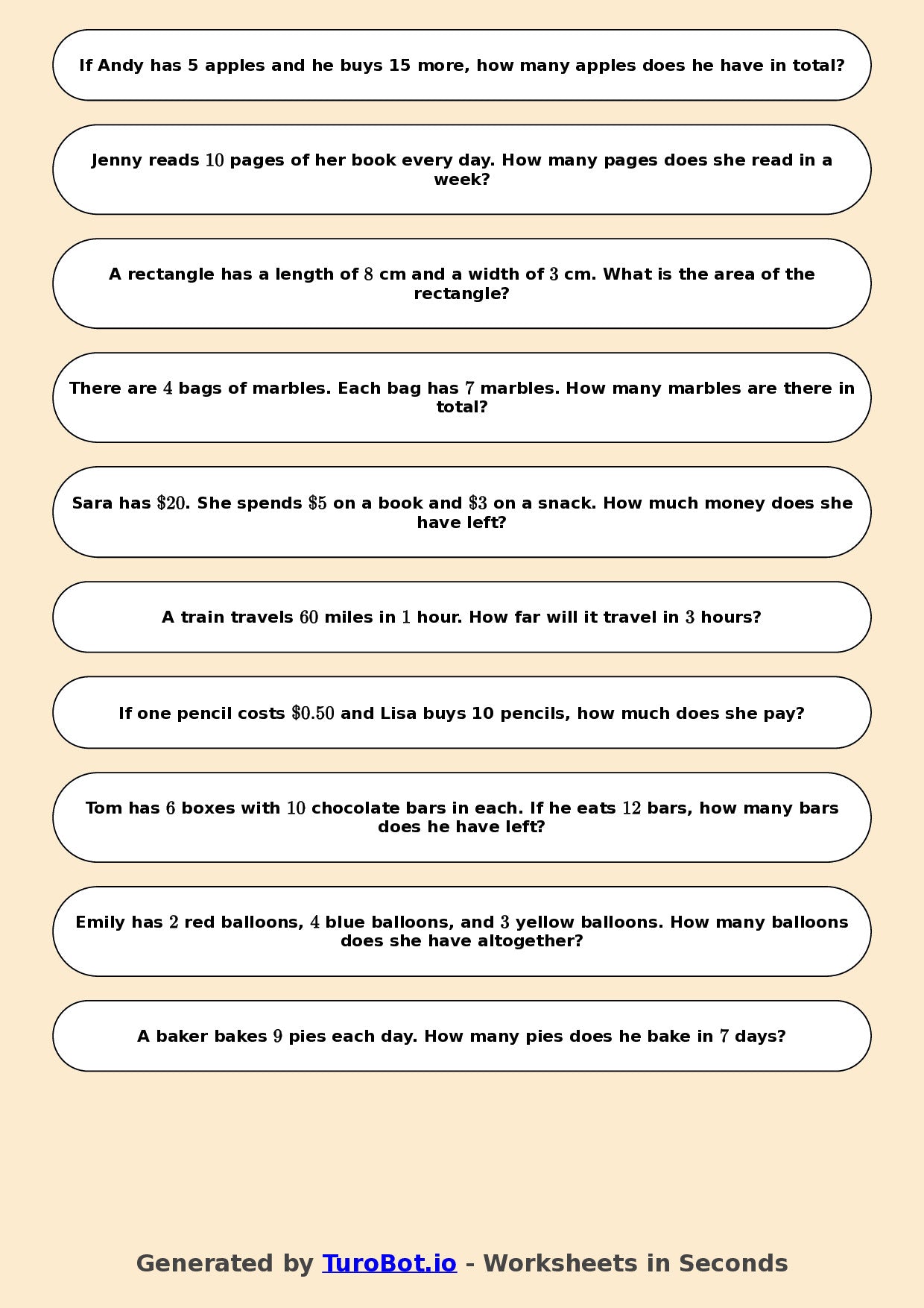Year 6 Math Worksheet – Mixed Operations Word Problems 2