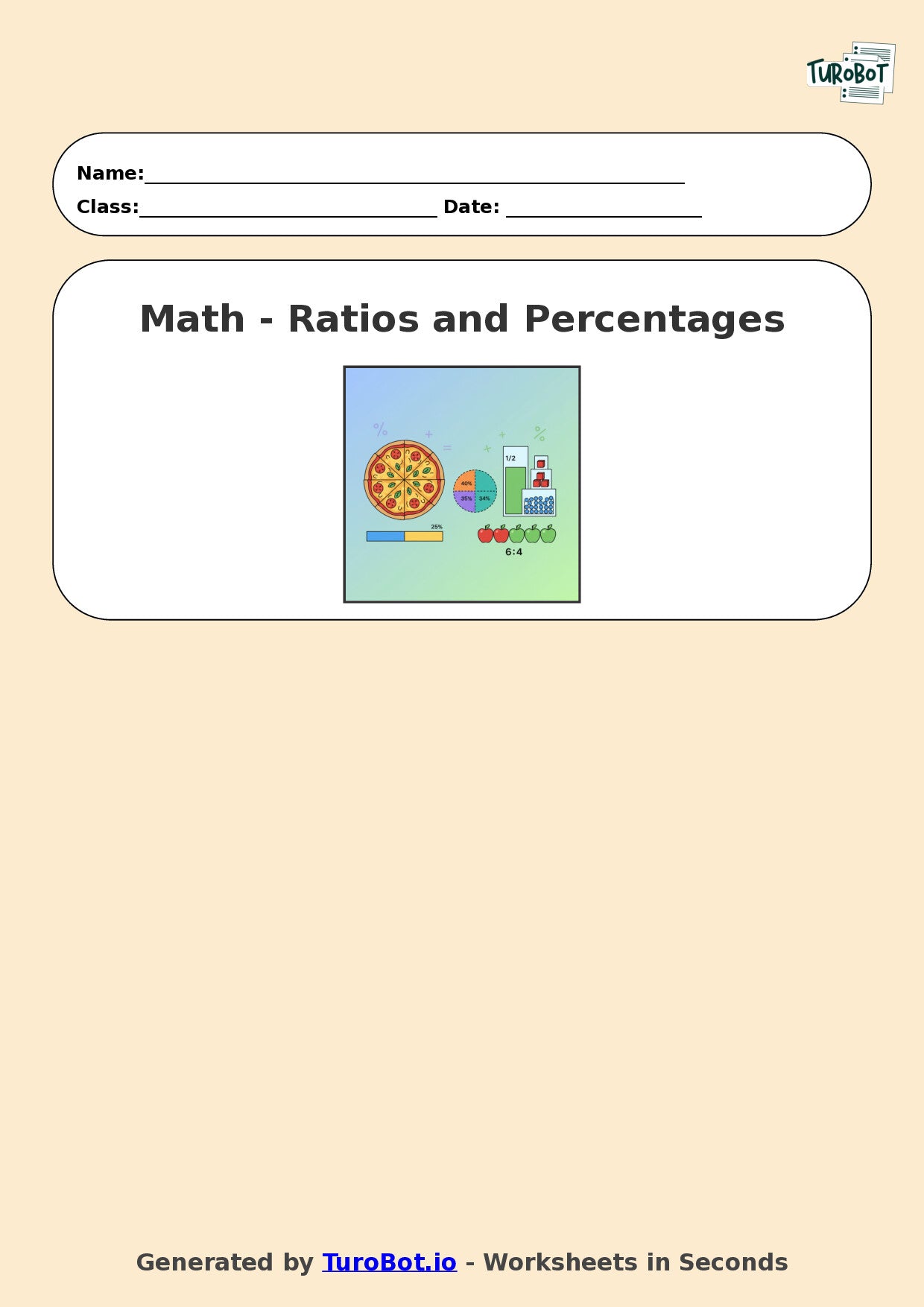 Year 6 Math Worksheet – Ratios and Percentages Links